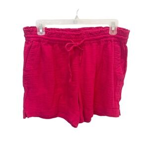 Tommy Bahama Island Soft Pink Cotton Gauze Drawstring Shorts Beachy Size Small